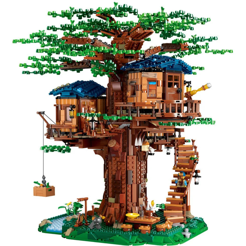 MOC 1013Pcs All Seasons Treehouse City Building Blocks