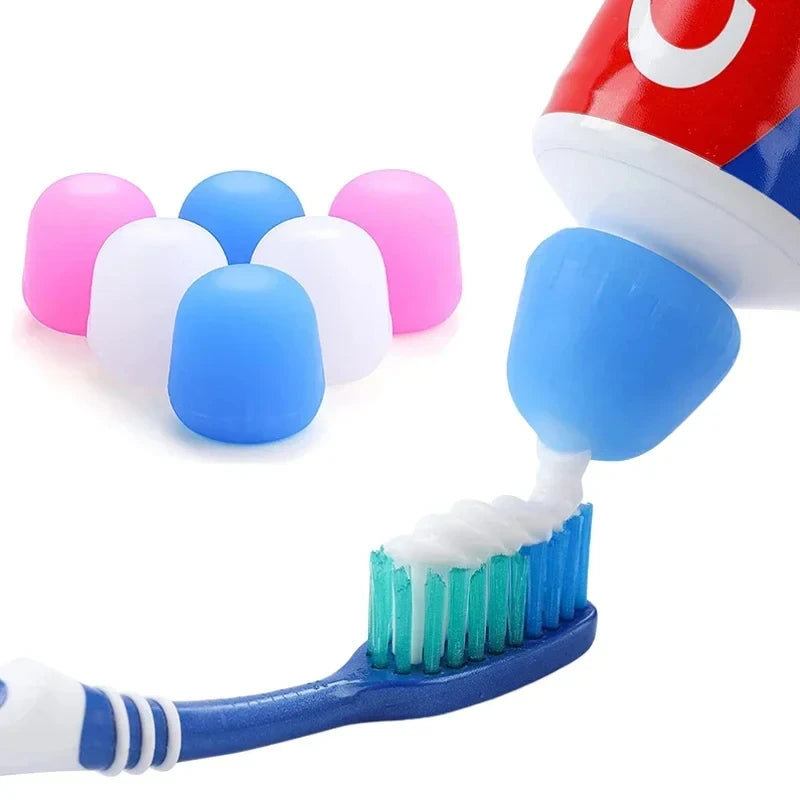 Silicone Toothpaste Caps Self-Closing Toothpaste Squeezer Toothpaste Pump Dispenser Tooth Paste Saver Bathroom Supplies